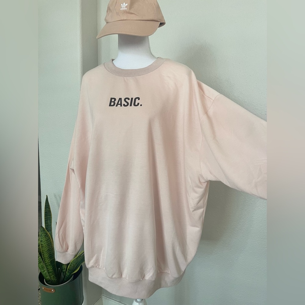 New - Pink BASIC Crewneck Pull over Sweatshirt - Picture 8 of 8